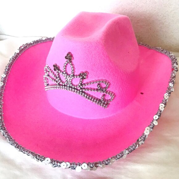 Girls Pink Princess Light up Cowboy Hat - Picture 2 of 11